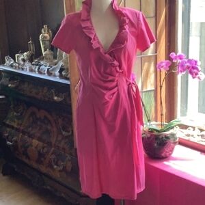 Lafayette 148 NY Pink Faux Wrap Dress - Size 6
